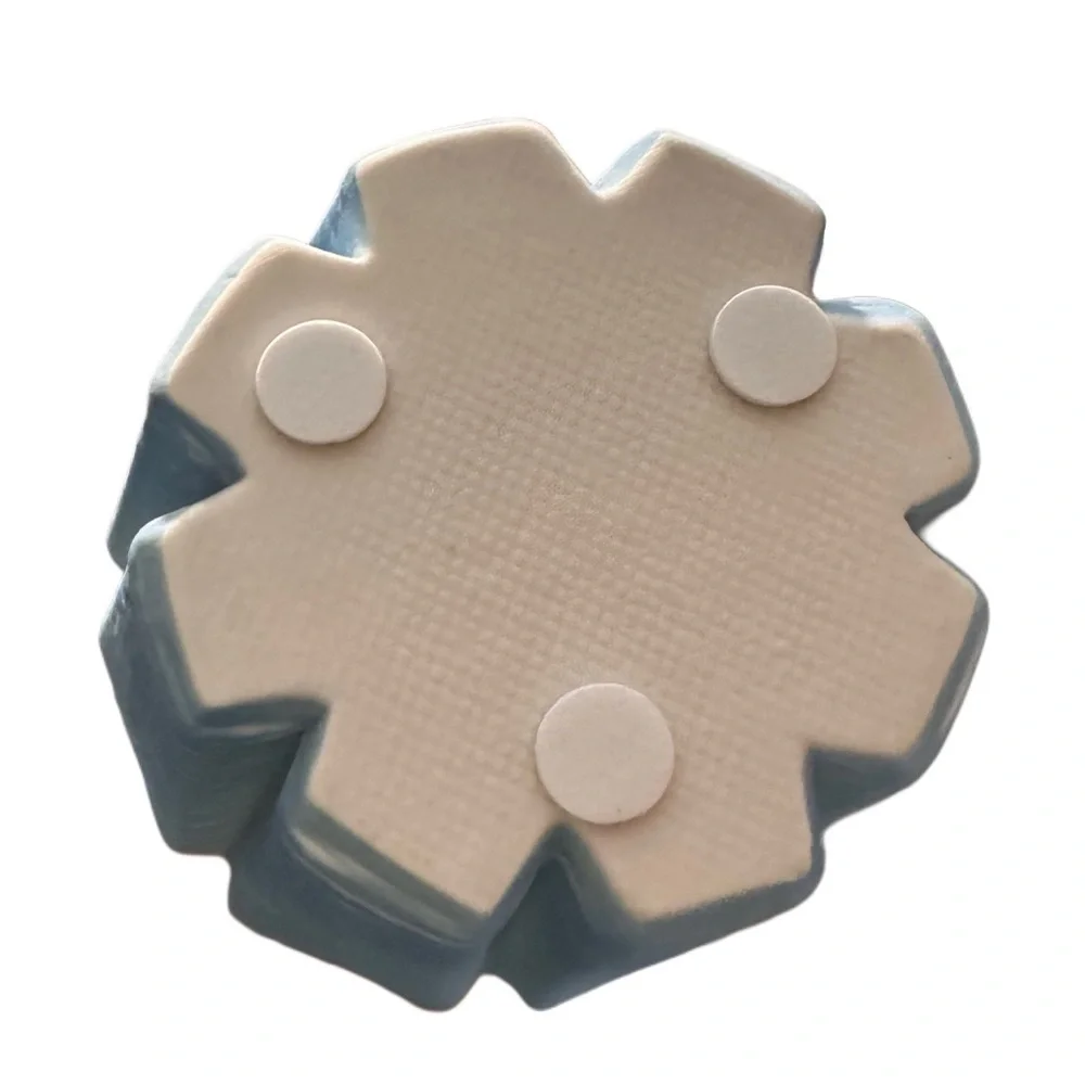 NEW Tabletop Minimalist Scandi Style Geometric Ceramic Vase Blue/White‎